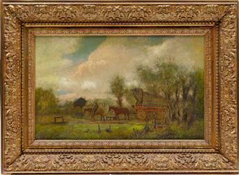 CHARLES HENRY MILLER Landscape with a Horse-drawn Cart.